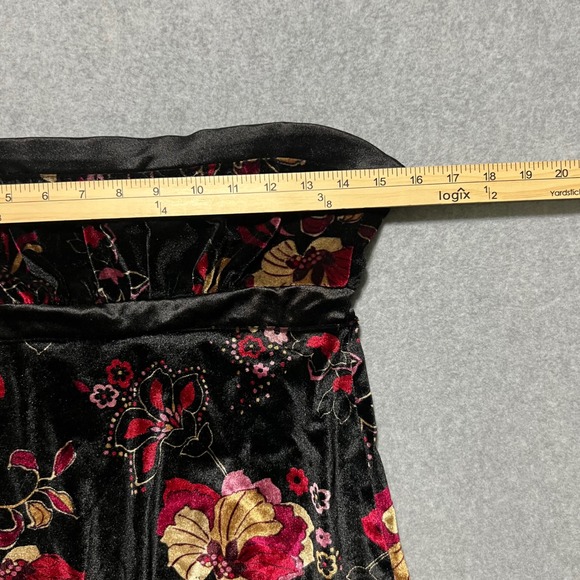 Self Esteem Black Whimsigoth y2k Floral Velvet Burnout Strapless Tube Top Medium - Picture 3 of 7